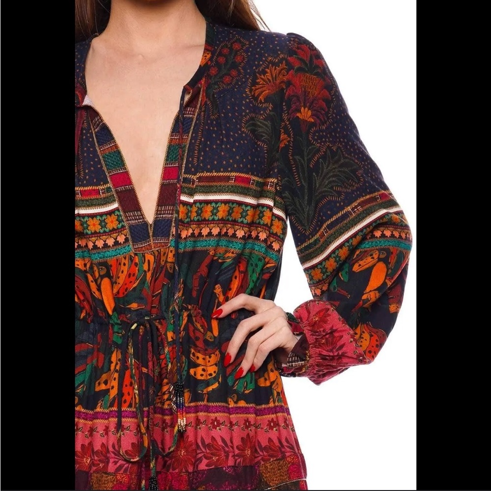 FARM Rio multicolor mixed patchwork maxi dress - Picture 3 of 7